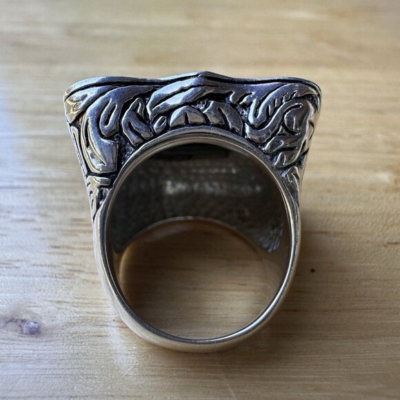 Vintage Barse Statement Ring‎ Size 6 Turquoise 925 Sterling Silver Ornate 18.8g - Picture 5 of 8